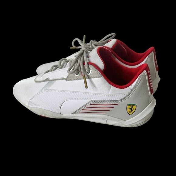 Puma Ferrari Men's R Cat Machine White Red Driving F1 Racing Shoes Size 8 - Picture 1 of 9